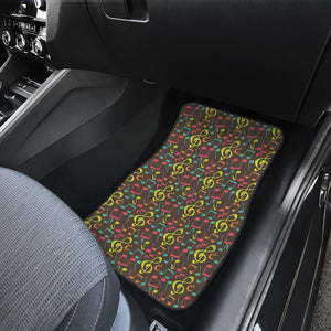 Music Notes Pattern Print Design 05 Front Car Mats