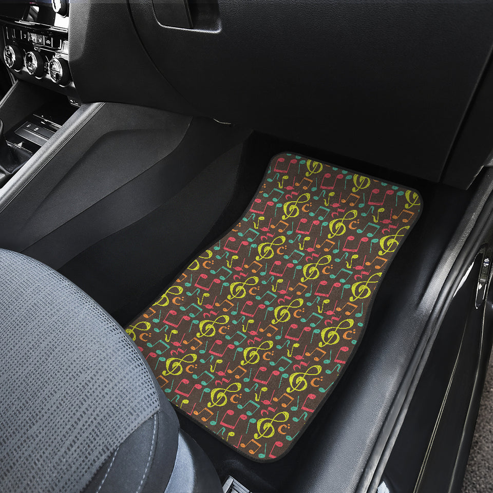 Music Notes Pattern Print Design 05 Front Car Mats