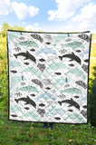 Cute Dolphins Childish Style Pattern Premium Quilt