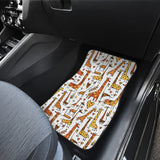 Giraffe Pattern Print Design 04 Front and Back Car Mats