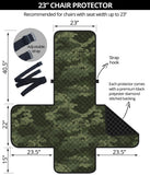 Digital Green camo camouflage pattern Chair Cover Protector