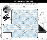 Dolphin blue striped background Sofa Cover Protector