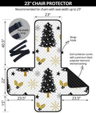 Christmas tree holly snow star pattern Chair Cover Protector