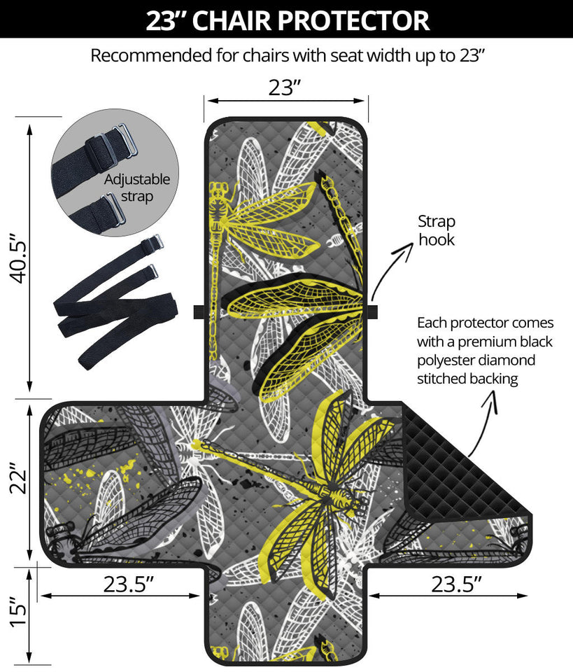Hand drawn dragonfly pattern Chair Cover Protector