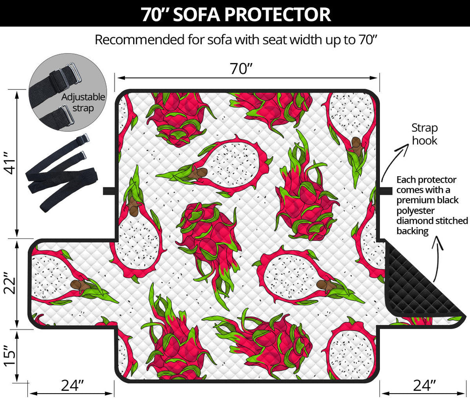 dragon fruits white background Sofa Cover Protector