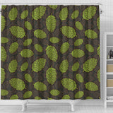 Hop Pattern Black Background Shower Curtain Fulfilled In US