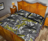 Hand drawn dragonfly pattern Quilt Bed Set