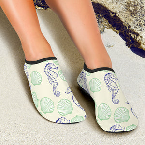 Seahorse Shell Pattern Aqua Shoes