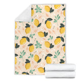 Lemon Flower Leave Pattern Premium Blanket
