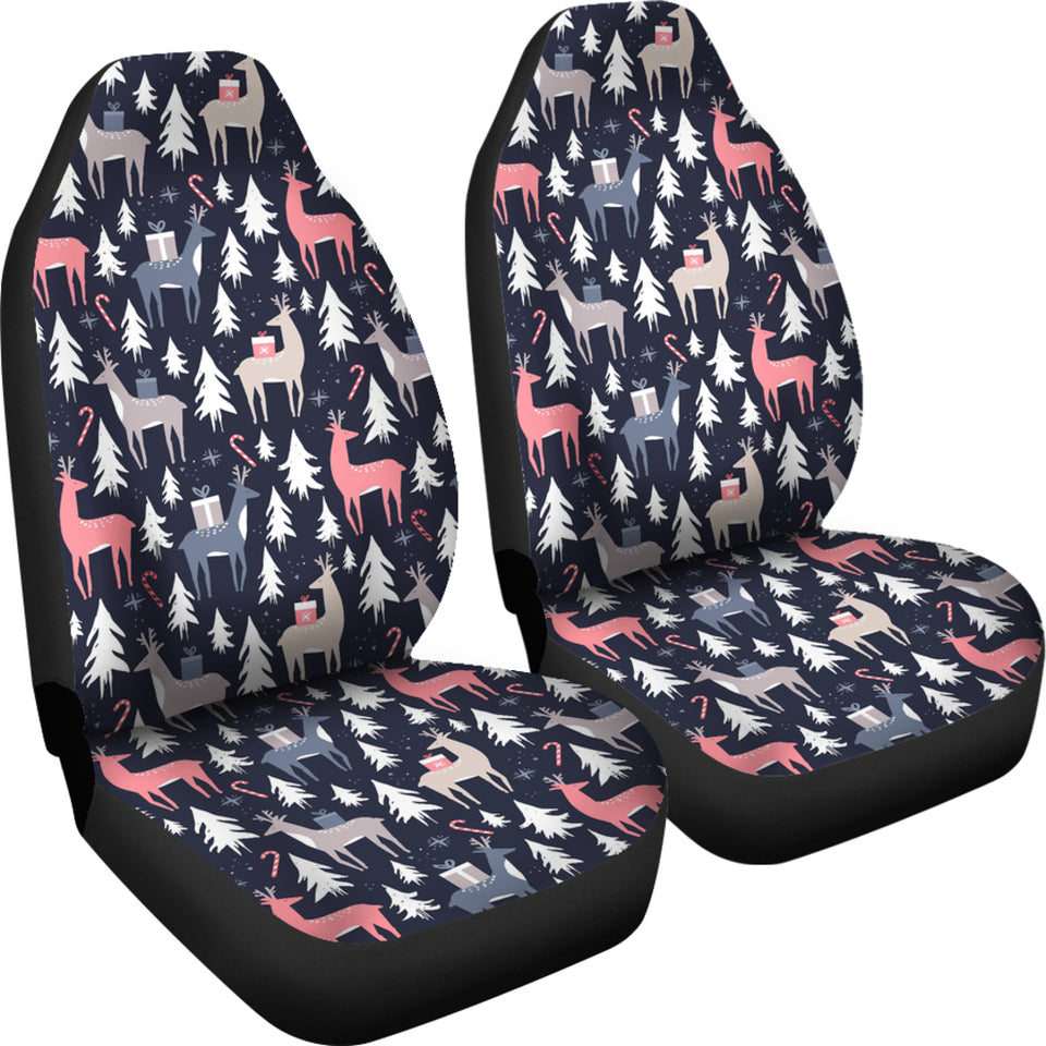 Deers Winter Christmas Pattern Universal Fit Car Seat Covers