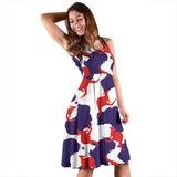 Kangaroo Australian Pattern Sleeveless Midi Dress