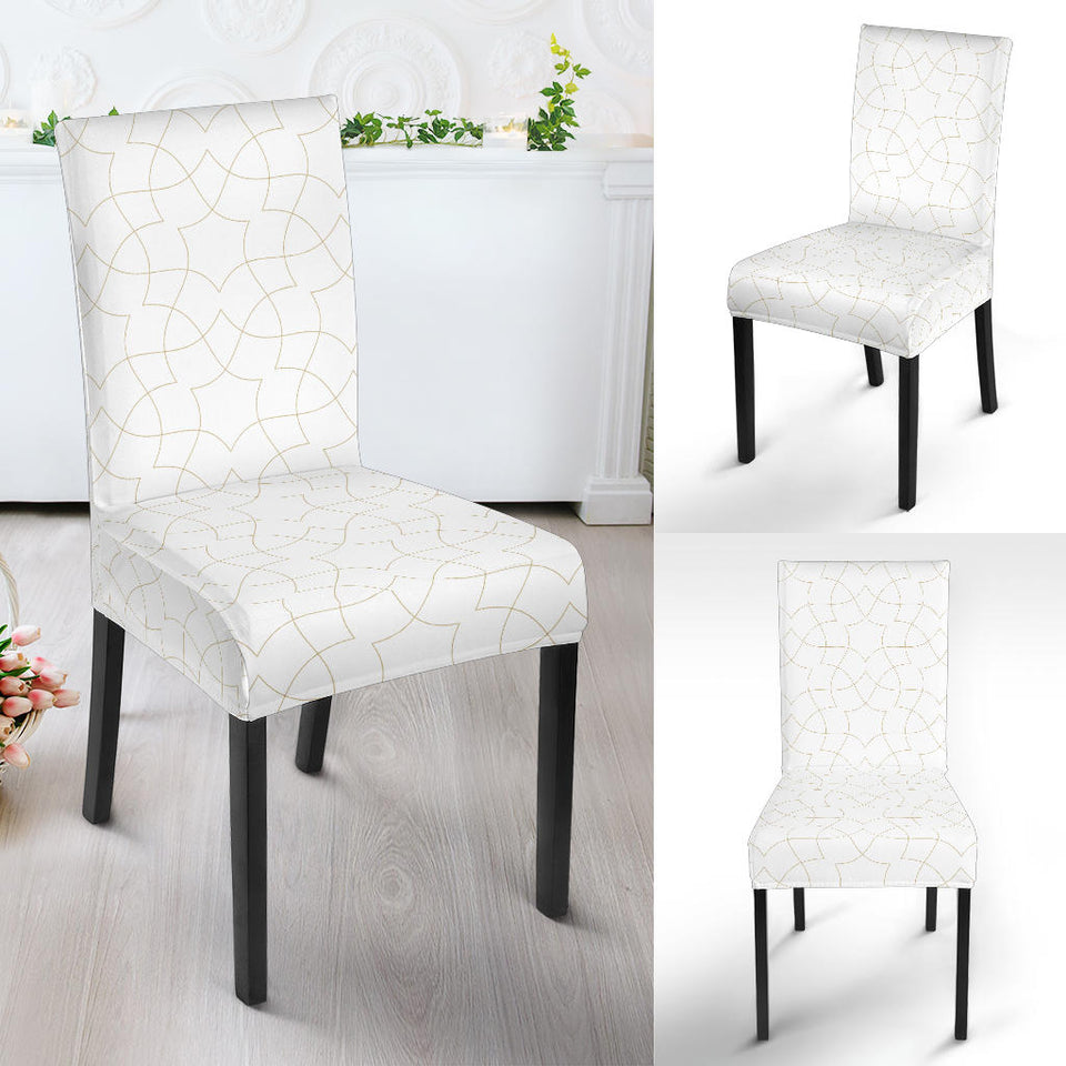 Arabic White Pattern Dining Chair Slipcover