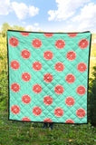 Grapefruit Green Background Premium Quilt