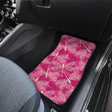 Beautiful Dragonfly Pink Background Front Car Mats