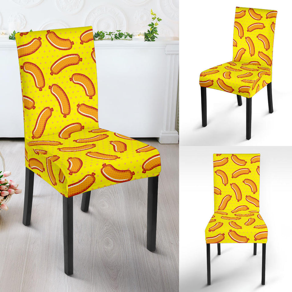 Sausage Pattern Print Design 01 Dining Chair Slipcover