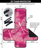 Beautiful dragonfly pink background Chair Cover Protector