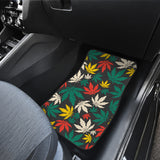 Canabis Marijuana Weed Pattern Print Design 02 Front and Back Car Mats