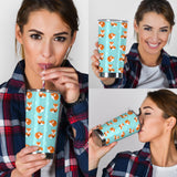 Fox Pattern Blue B Ackground Tumbler