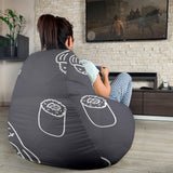 Sushi Pattern Black Background Bean Bag Cover