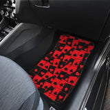 Casino Cards Suits Pattern Print Design 02 Front Car Mats
