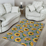 Sunflowers Ribbon Background Area Rug