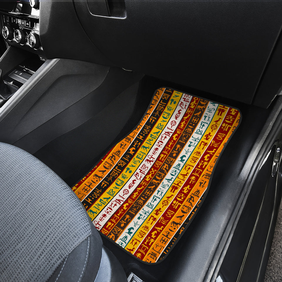 Egypt Hieroglyphics Pattern Print Design 01 Front Car Mats
