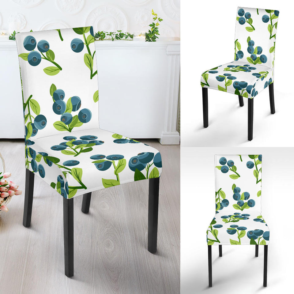 Blueberry White Background Dining Chair Slipcover