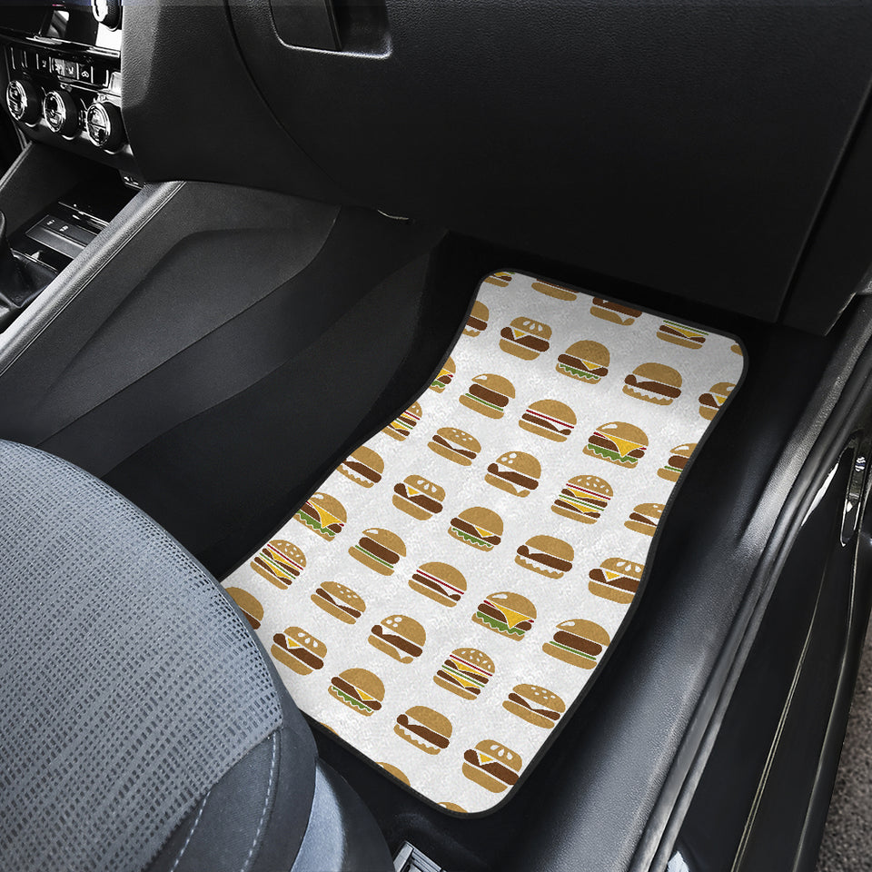 Hamburger Pattern Print Design 02 Front and Back Car Mats