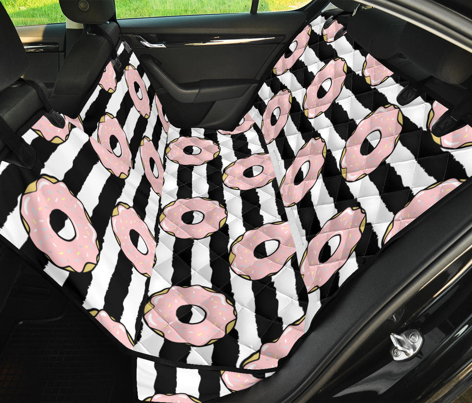 Donuts Pink Icing Striped Pattern Dog Car Seat Covers