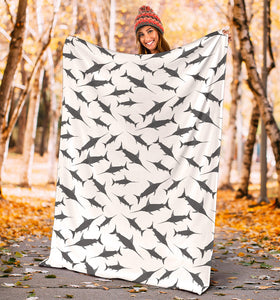Swordfish Pattern Print Design 04 Premium Blanket