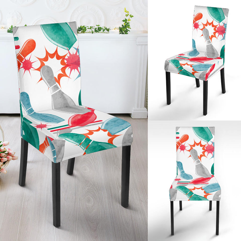 Watercolor Bowling Pattern Dining Chair Slipcover