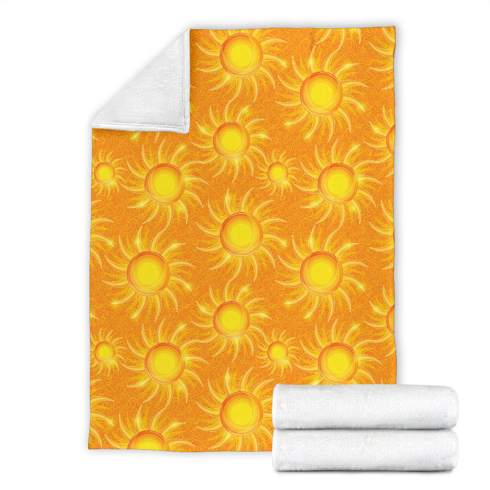 Sun Orange Background Premium Blanket