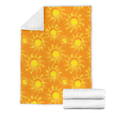 Sun Orange Background Premium Blanket
