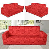 Strawberry Pattern Red Background Sofa Slipcover