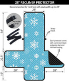 Snowflake pattern blue background Recliner Cover Protector