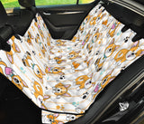 Cute Dog Corgi Striped Background Pattern Dog Car Seat Covers