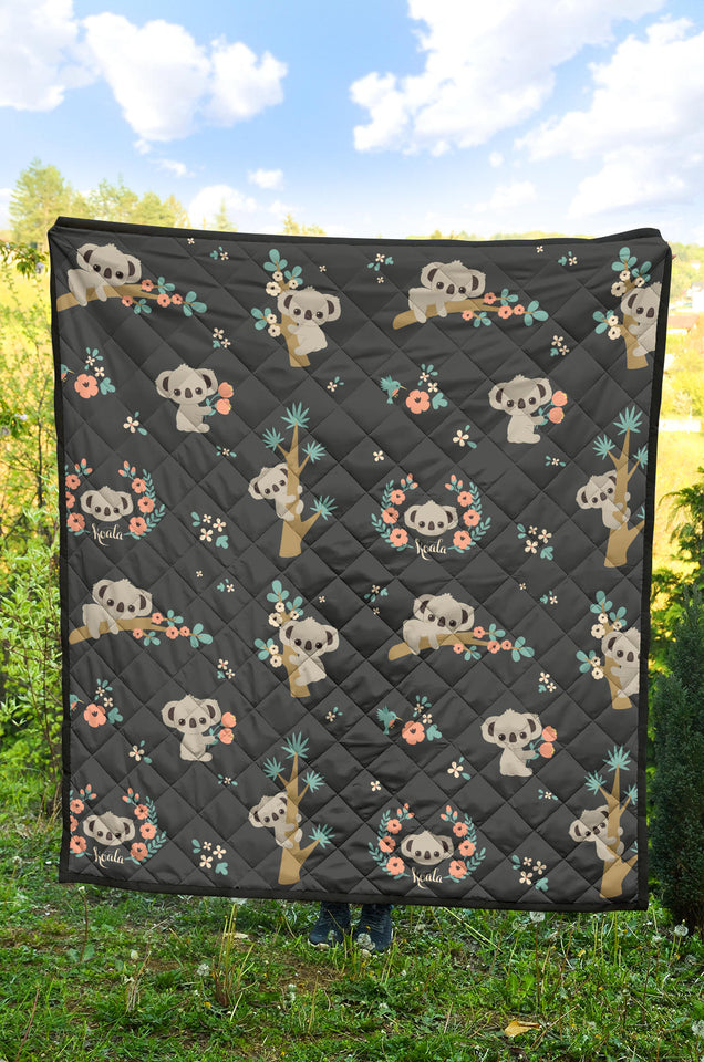 Cute Koala Pattern Premium Quilt