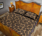 Coffee bean on brown background Quilt Bed Set
