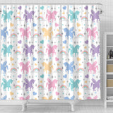 Colorful Unicorn Rainbow Heart Pattern Shower Curtain Fulfilled In US
