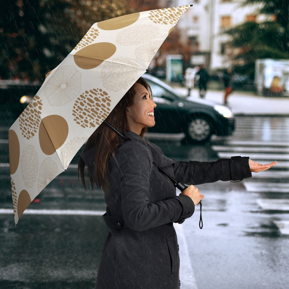 Gold Texture Mushroom Pattern Umbrella