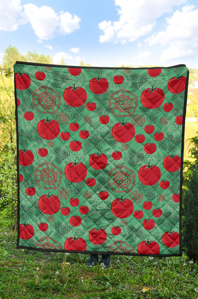Tomato Design Pattern Premium Quilt