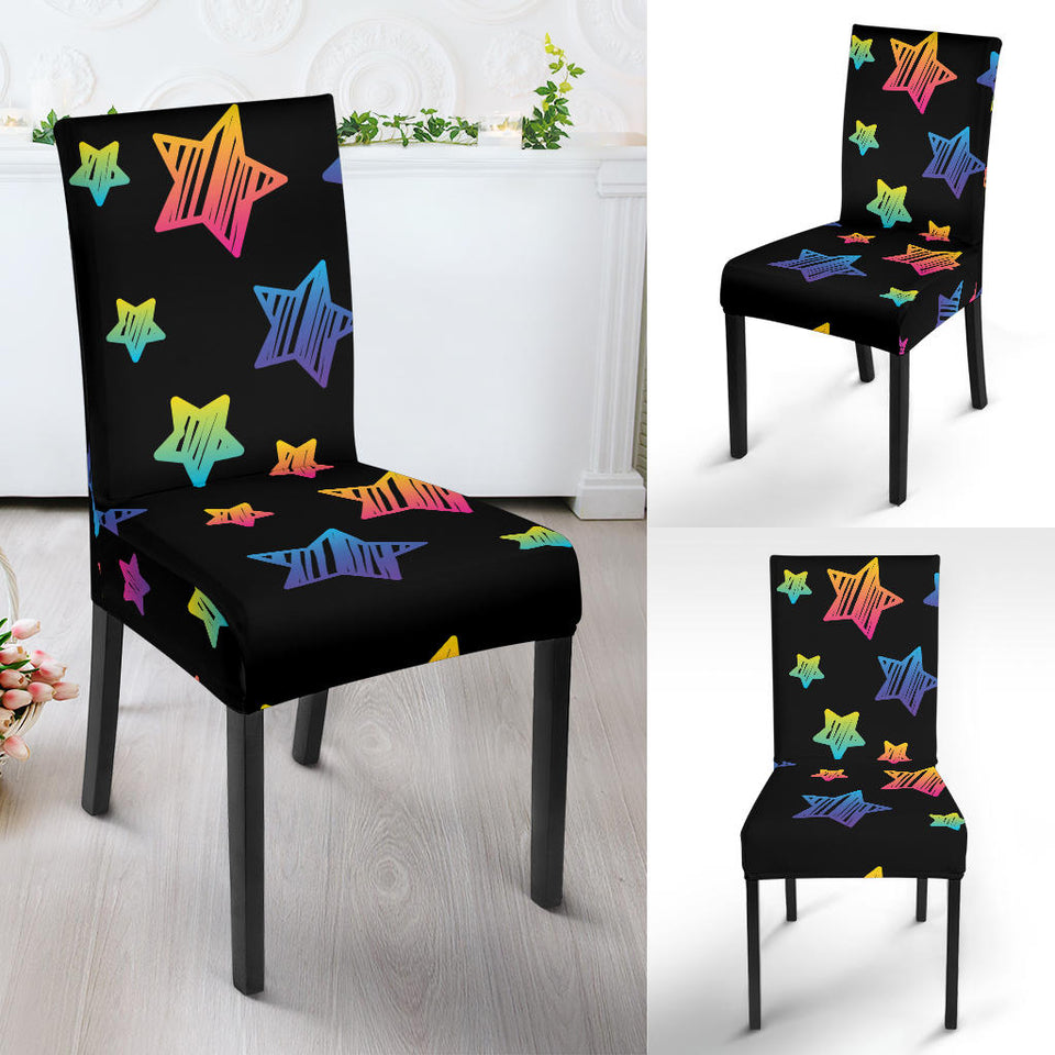 Colorful Star Pattern Dining Chair Slipcover