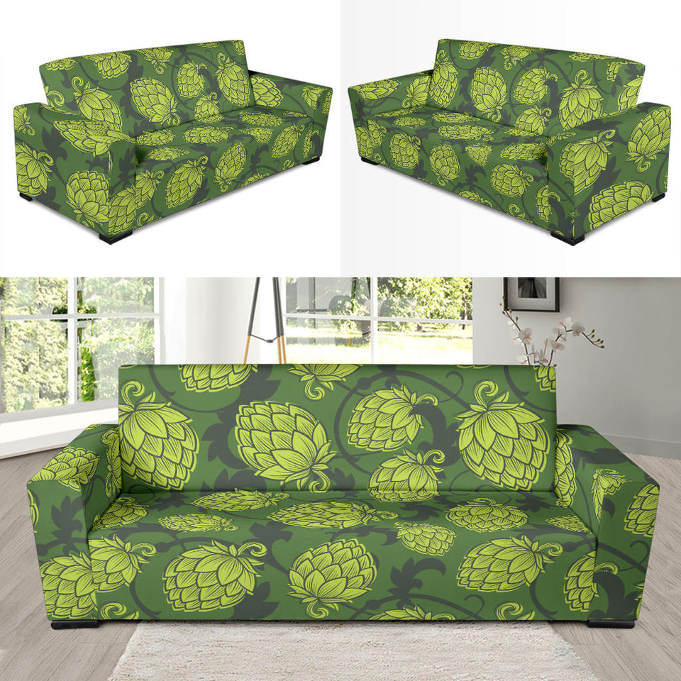 Hop Pattern Hop Cone Background Sofa Slipcover