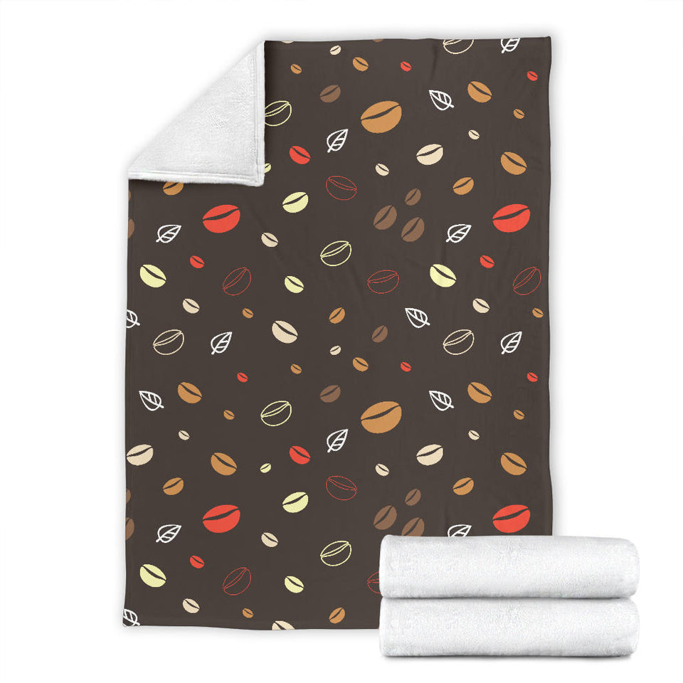 Coffee Bean Leave Pattern Premium Blanket
