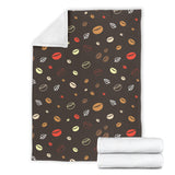 Coffee Bean Leave Pattern Premium Blanket