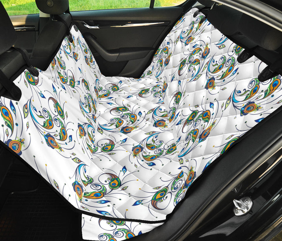 Peacock Feather Pattern Dog Car Seat Covers