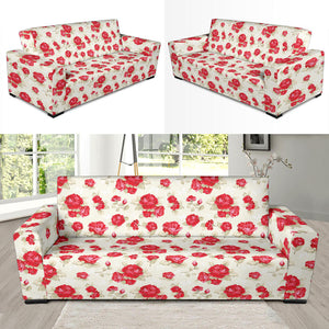 Rose Pattern Print Design 01  Sofa Slipcover