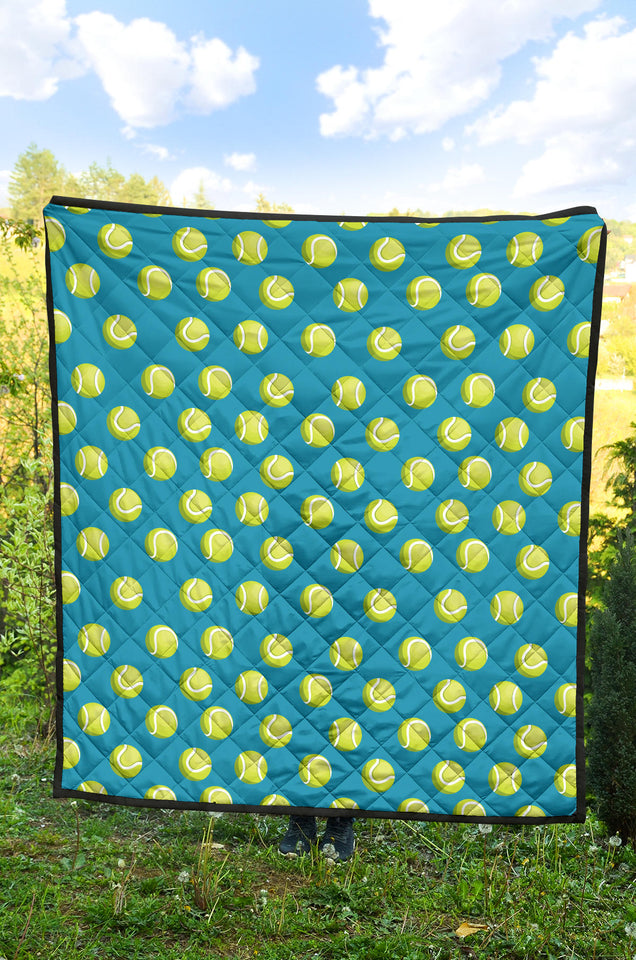 Tennis Pattern Print Design 05 Premium Quilt