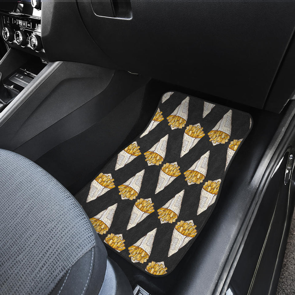 French Fries Dark Background Front Car Mats