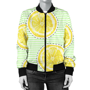Slice Of Lemon Pattern Women'S Bomber Jacket